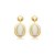 Brinco penduricalho cristal olho de gato ouro semijoia BA 5651 - Imagem 1