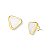 Brinco triangular pedra natural selenita ouro semijoia - Imagem 1