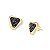 Brinco triangular pedra natural pirita ouro semijoia - Imagem 1