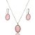Colar e brinco oval pedra natural madrepérola rosa ródio semijoia - Imagem 1