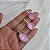 Colar e brinco oval pedra natural madrepérola rosa ródio semijoia - Imagem 5
