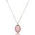 Colar e brinco oval pedra natural madrepérola rosa ródio semijoia - Imagem 4
