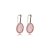 Colar e brinco oval pedra natural madrepérola rosa ródio semijoia - Imagem 6