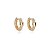 Brinco argolinha segundo furo coração zircônia ouro semijoia 24k15039 - Imagem 1