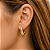 Brinco argolinha retangular texturizado ouro semijoia 24k15035 - Imagem 2