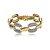 Pulseira elos metal texturizado ouro e ródio semijoia PU 926 - Imagem 1