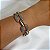 Pulseira elos metal texturizado ouro e ródio semijoia PU 926 - Imagem 2