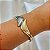 Bracelete liso curvado ródio e ouro semijoia 2908 - Imagem 2