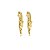 Brinco pressão orgânico metal ouro semijoia 48611 - Imagem 1