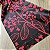 Lenço echarpe floral preto com vermelho - Imagem 4