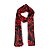 Lenço echarpe floral preto com vermelho - Imagem 1