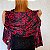 Lenço echarpe floral preto com vermelho - Imagem 2
