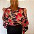 Lenço echarpe caramelo floral preto com vermelho - Imagem 3