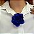 Broche rosa tecido azul marinho FL-003 - Imagem 2