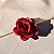 Broche rosa tecido vermelho burgundy FL-003 - Imagem 4
