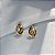 Brinco gota pedra natural abalone ouro semijoia - Imagem 2