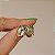 Brinco gota pedra natural abalone ouro semijoia - Imagem 3