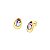 Brinco gota pedra natural abalone ouro semijoia - Imagem 1