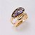 Anel duplo pedra natural abalone ouro semijoia - Imagem 5