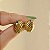 Brinco oval cristal ouro vintage semijoia - Imagem 5