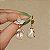 Brinco flor pérola barroca zircônia ouro semijoia BA 7471 - Imagem 5