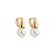 Brinco argolinha pérola ouro semijoia 24a07014 - Imagem 1