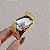 Bracelete curvado cristal gota ouro semijoia - Imagem 3