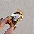 Bracelete curvado cristal gota ouro semijoia - Imagem 5