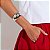 Bracelete curvado cristal gota ródio semijoia - Imagem 2