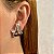 Brinco ear hook curvo cristal gota ródio semijoia - Imagem 2