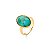 Anel oval pedra natural esmeralda ouro semijoia - Imagem 1