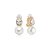 Brinco pressão gota pérola zircônia ouro semijoia 24k16005 - Imagem 3
