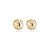 Brinco argolinha mini pérola e zircônia ouro semijoia 24k19021 - Imagem 1