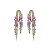 Brinco zircônias coloridas ouro semijoia HY599 - Imagem 1
