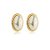 Brinco pressão oval pérola ouro semijoia BA 7597 - Imagem 1