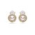 Brinco pressão pérola zircônia ouro semijoia 24k16002 - Imagem 1