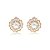 Brinco pressão flor pérola zircônia ouro 24k16009 - Imagem 1