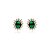 Brinco oval zircônia verde esmeralda ouro semijoia - Imagem 1