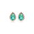 Brinco gota zircônia verde turmalina ouro semijoia 16k06014 - Imagem 1