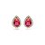 Brinco gota zircônia pink ouro semijoia 16k06014 - Imagem 1