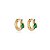 Brinco argolinha zircônia gota verde esmeralda ouro semijoia 23a04023 - Imagem 1