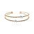 Bracelete Aro Duplo Pérola Zircônia Ouro Semijoia 24k19065 - Imagem 4