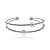 Bracelete aro duplo pérola zircônia ródio semijoia 24k19065 - Imagem 1