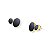 Brinco oval pedra natural hematita ouro semijoia - Imagem 1