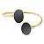 Bracelete oval pedra natural hematita ouro semijoia - Imagem 1