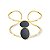 Bracelete oval pedra natural hematita ouro semijoia - Imagem 1