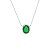 Colar corrente oval cristal esmeralda fusion prata 925 - Imagem 1