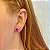 Brinco oval cristal safira pink prata 925 - Imagem 2