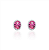 Brinco oval cristal safira pink prata 925 - Imagem 1