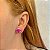 Brinco triangular cristal safira pink prata 925 - Imagem 2